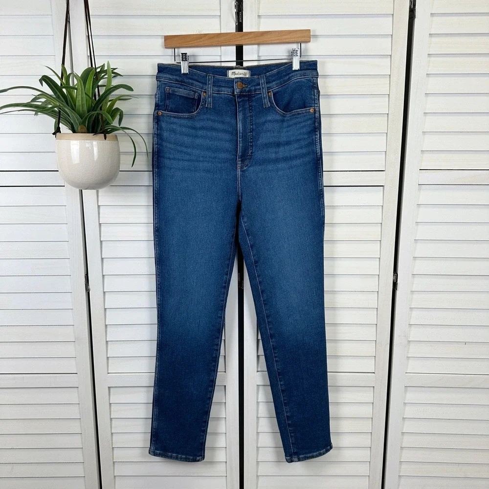 Madewell Stovepipe Jeans Womens Size 28 High Rise Dark Wash‎ Slim Straight Pants